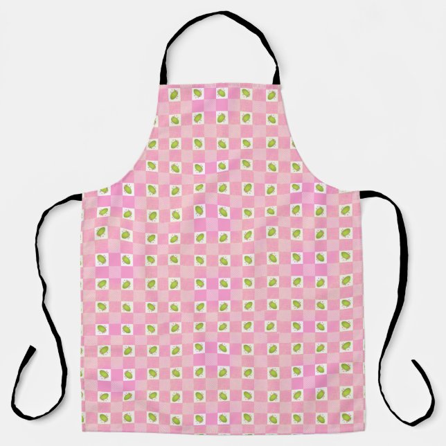 Olive Me Loves Olive You Retro Rosa Muster Schürze (Vorderseite)