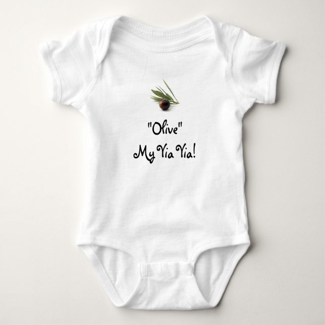 "Olive " mein Yia Yia! Baby Strampler (Vorderseite)