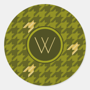Olive mit Gold Accent Hahnentrittmuster Sticker