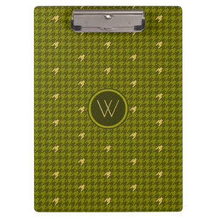 Olive mit Gold Accent Hahnentrittmuster Zwischenab Klemmbrett