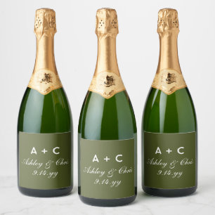 Olive Modern Personalisiert Champagner Hochzeitses