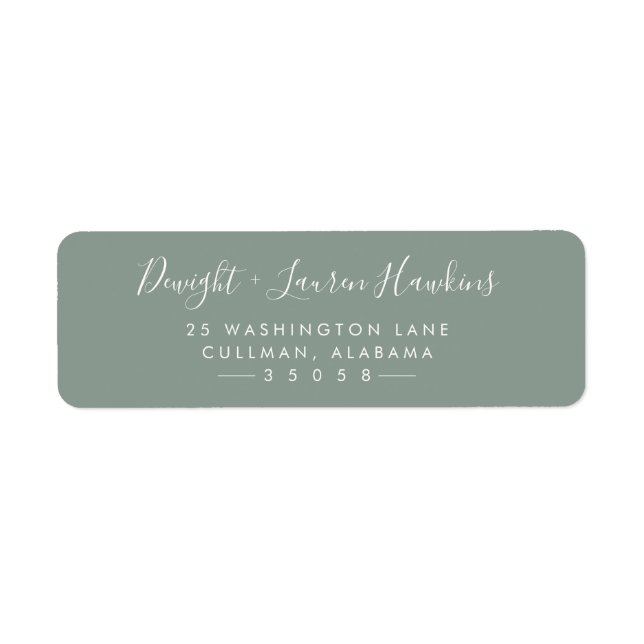 Olive Modern Return Address Label (Vorne)
