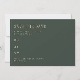 Olive Moss Green Gold Hochzeit SPAREN DAS DATUM Save The Date