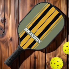 Olive Nightlight Board Streifen mit Namen Pickleball Schläger