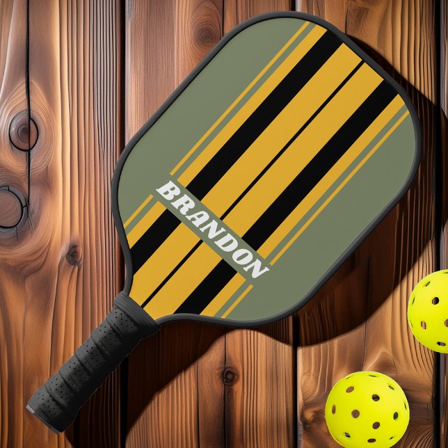 Olive Nightlight Board Streifen mit Namen Pickleball Schläger (Von Creator hochgeladen)