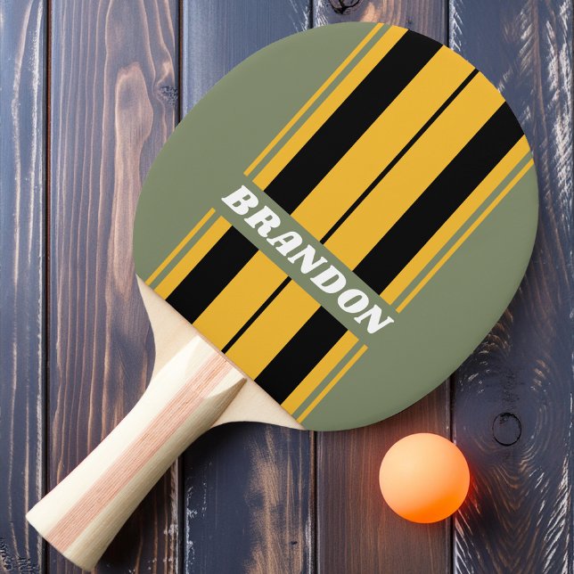 Olive Nightlight Board Streifen mit Namen Tischtennis Schläger (Von Creator hochgeladen)