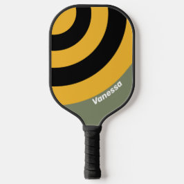 Olive Nightlight Circle Streifen mit Namen Pickleball Schläger