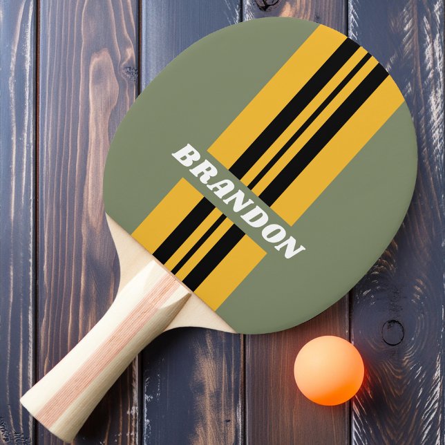 Olive Nightlight Kundgebung Streifen mit Namen Tischtennis Schläger (Von Creator hochgeladen)