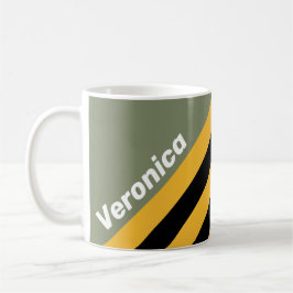 Olive Nightlight Stripes with Name Kaffeetasse