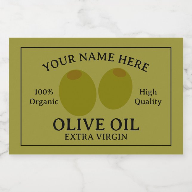 Olive oil extra virgin label template lebensmitteletikett (Einzelnes Label)