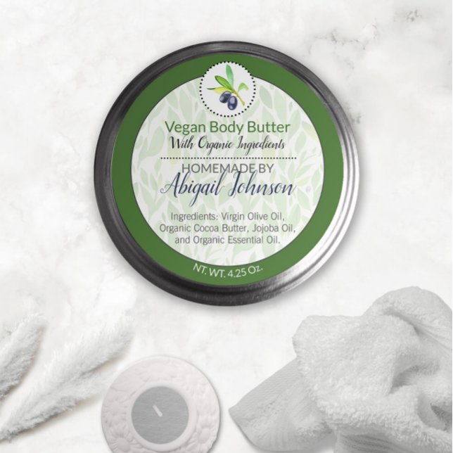 Olive Oil hausgemachte Butter oder Gelee-Etikett Runder Aufkleber (Von Creator hochgeladen)