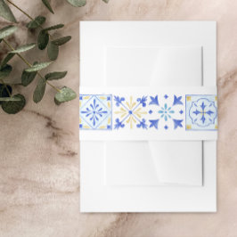 Olive Orchard Hochzeitskollektion Blue Tile Belly Einladungsbanderole