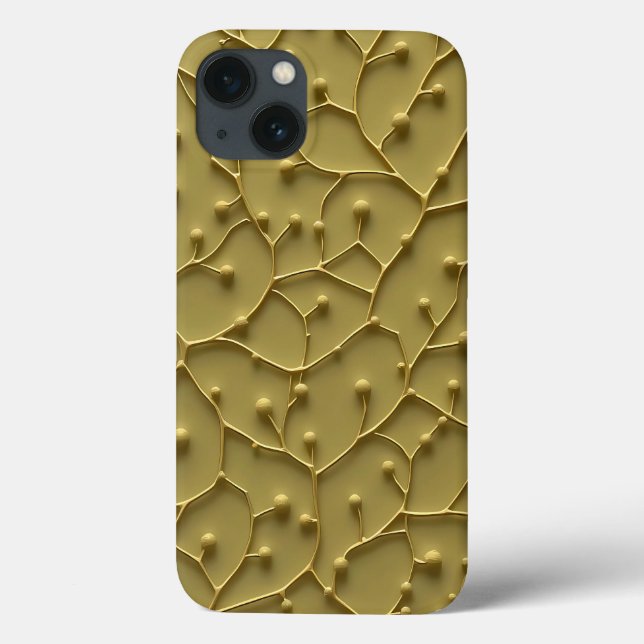 Olive Organic Texture iPhone Case Rugged Look (Rückseite)