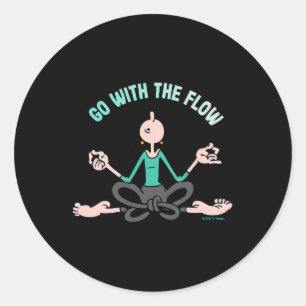 Olive Oyl go With The Flow' Yoga Für den Tag der M Runder Aufkleber