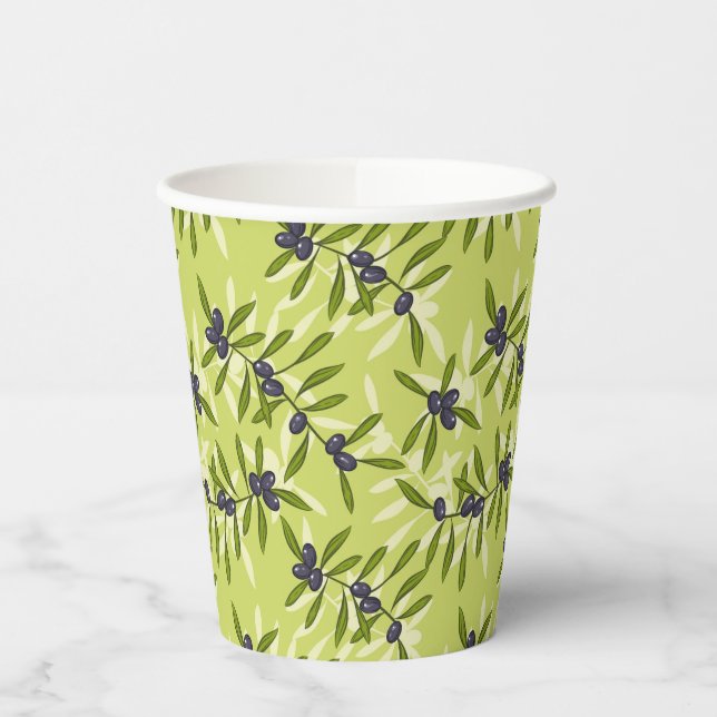 Olive Pattern Pappbecher (Links)