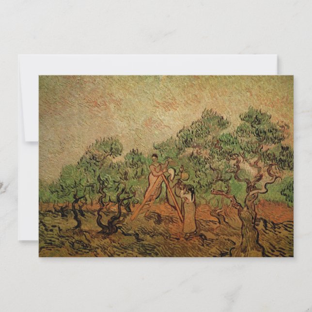 Olive Picking von Vincent van Gogh Einladung (Vorderseite)