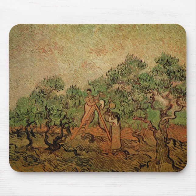 Olive Picking von Vincent van Gogh Mousepad (Vorne)