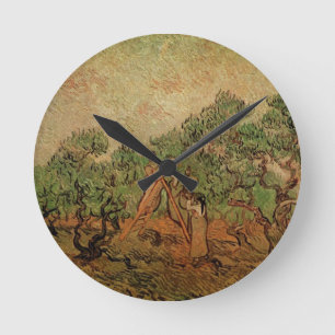 Olive Picking von Vincent van Gogh Runde Wanduhr