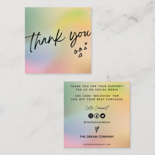 Olive Pink Heart Trendmedia Beilage Visitenkarte (Vorne/Hinten)