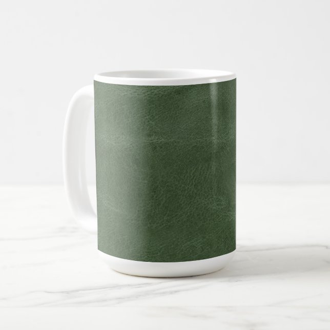 Olive Pistachio Green Textur Weihnachten Kaffeetasse (Vorderseite Links)