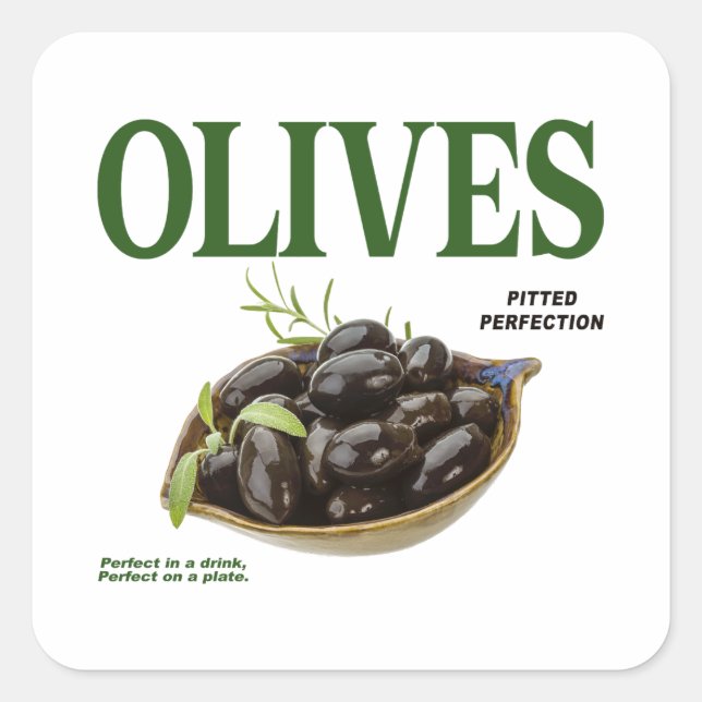 Olive Pitection Quadratischer Aufkleber (Vorderseite)