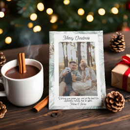 Olive Plaid Portrait Photo Christmas Holiday Card Feiertagskarte