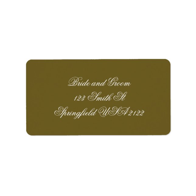 Olive Rococo Return Address Label Adressaufkleber (Vorne)