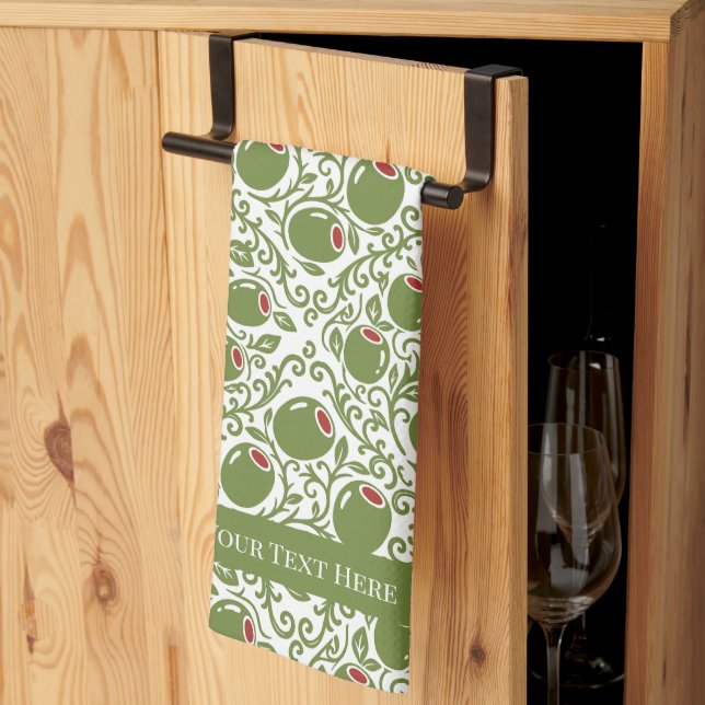 Olive Rustic Farmhouse French Country Geschirrtuch (Drittel gefaltet)