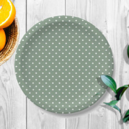Olive Sage Confetti Papierplatte Pappteller