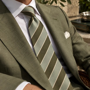 Olive Sage Heritage-Herringbone-Streifen Krawatte