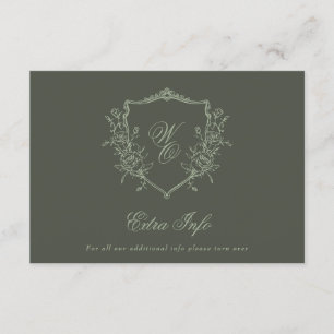 Olive Sage Kranz Details Elegante Hochzeit Begleitkarte