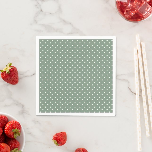 Olive Sage Polka Dots Musterpapier Napkin Serviette (Beispiel)