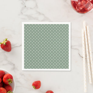 Olive Sage Punkte-Muster-Papiertuch Serviette