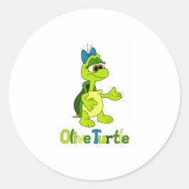 Olive-Schildkröten-Rundsticker Runder Aufkleber