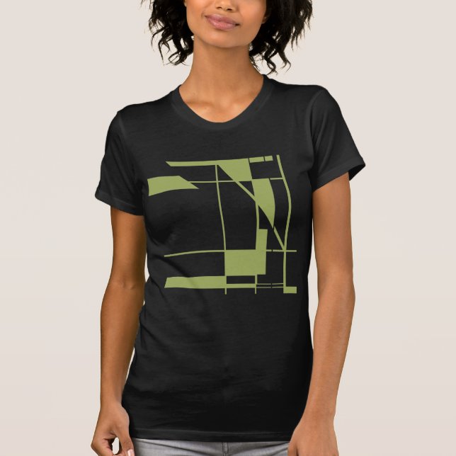 Olive Shapes Lines MCM inspiriert geometrische Abs T-Shirt (Vorderseite)
