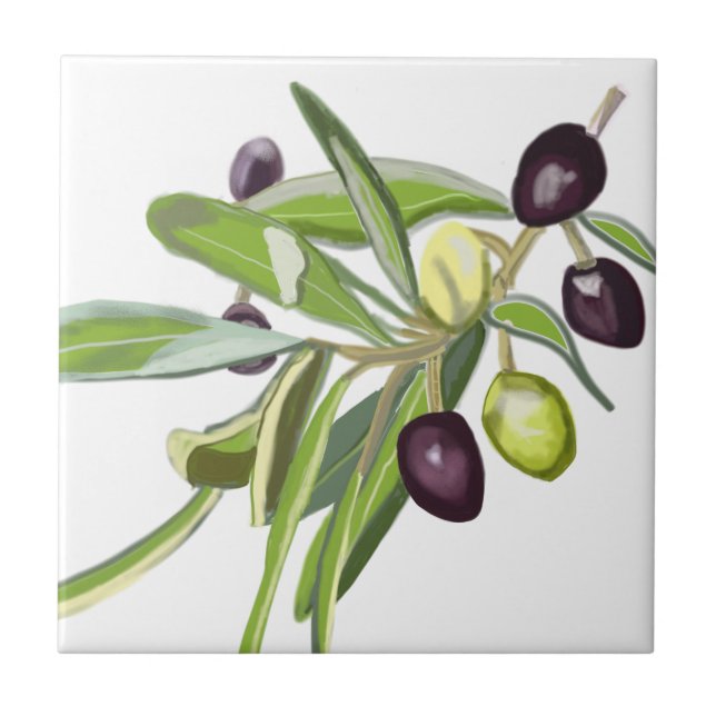 Olive Spray Fliese (Vorderseite)