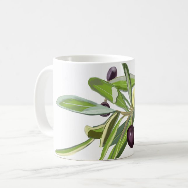 Olive Spray Kaffeetasse (Vorderseite Links)