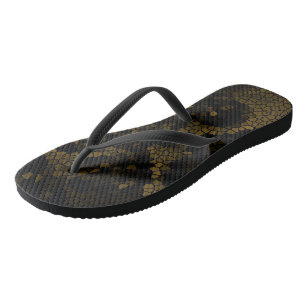 Olive Stected Glass Butterfly Flip Flops