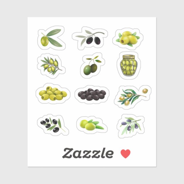 Olive Stickers Aufkleber (Blatt)