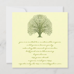 Olive Swirl Baum Einladung