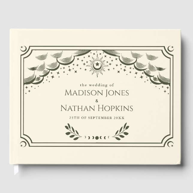 Olive Tarot Card Wedding Gästebuch (Vorderseite)