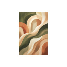 Olive Terracotta Abstract Gallery Art Canvas Print