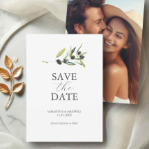 Olive Theme Foto Wedding Save the Date