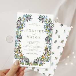 Olive Toskana Thema Böhmische Sommerhochzeit Einladung