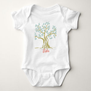 Olive tree Babybodysuit Personalisiert Baby Strampler