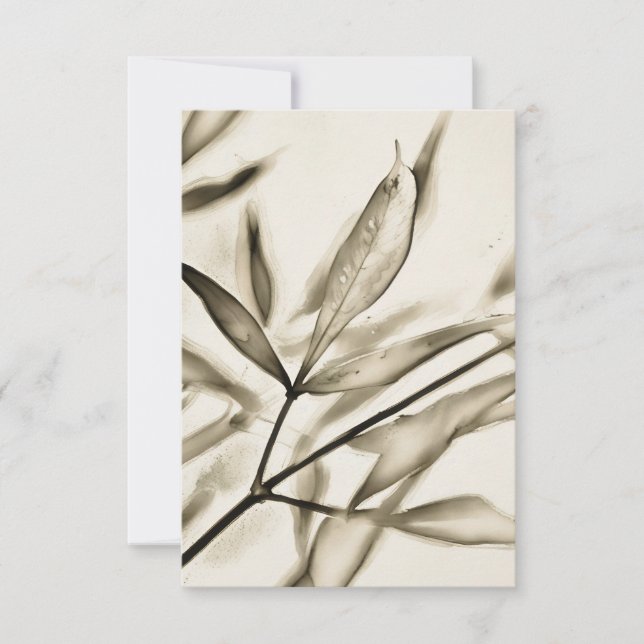 Olive Tree Blätter Art Flat Note Card Dankeskarte (Vorderseite)