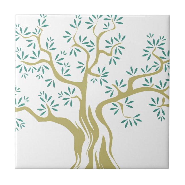 Olive Tree Keramik Tile | Kunstbaum Fliese (Vorderseite)
