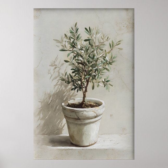 Olive Tree Print, Spring Landscape Digital, 19th Poster (Vorne)