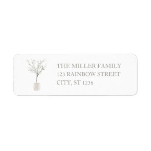 Olive Tree Simple Family Return Address Label