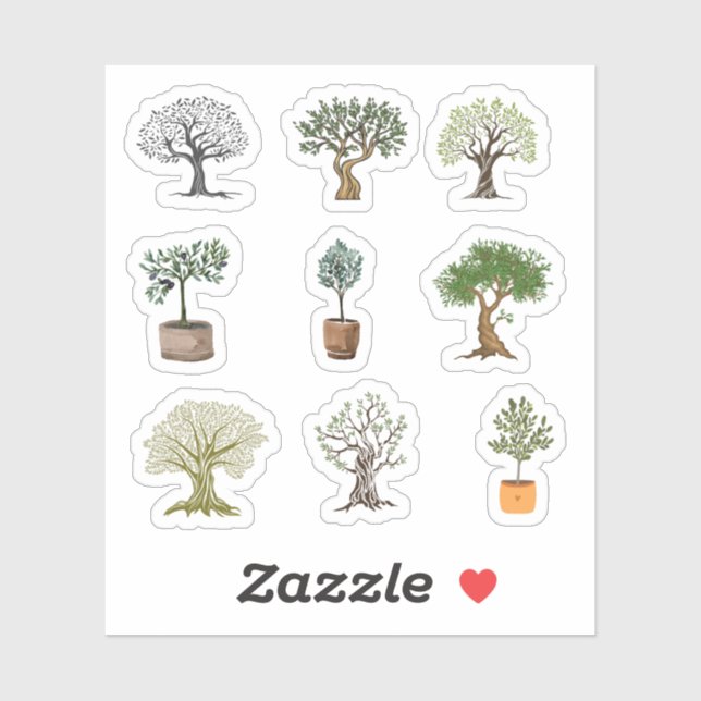 Olive Tree Stickers Aufkleber (Blatt)